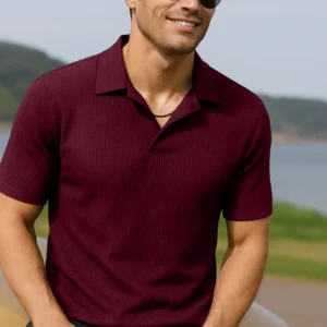 Knitted Polo Maroon