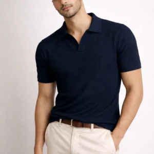 Honeycomb Polo Navy