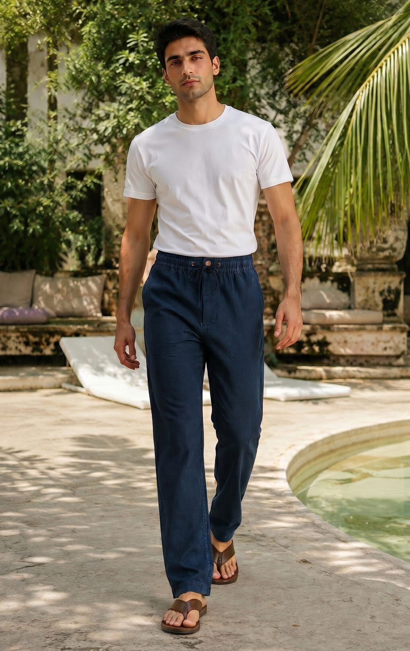 Cotton Jogger Pants Blue