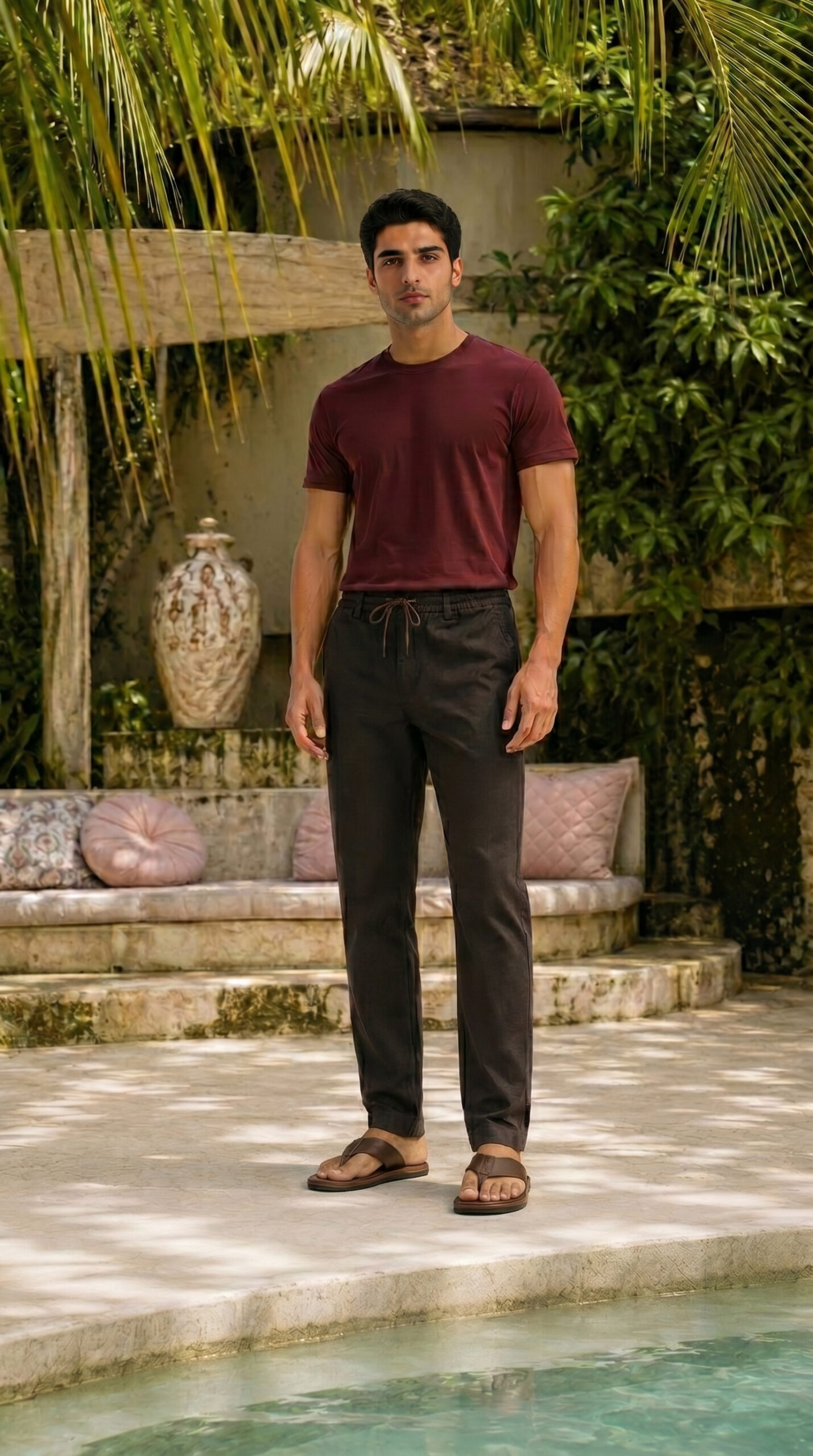 Cotton Jogger Pants Brown